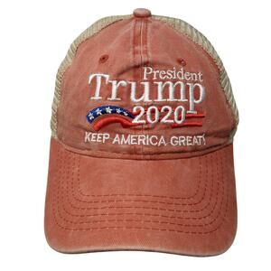 President Trump 2020 Keep America Great! Trucker Hat Orange One Size